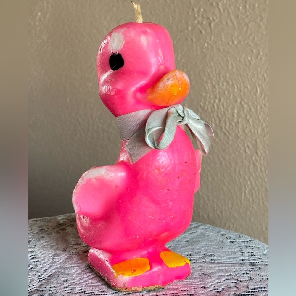 Vintage Gurley Easter Pink Duck Novelty Candle